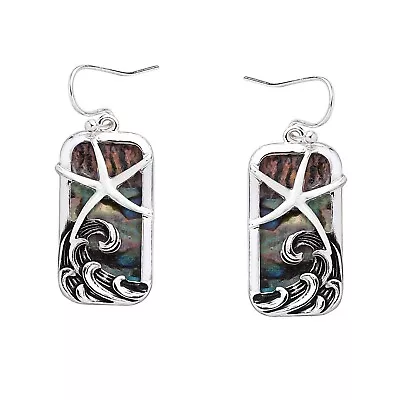 Abalone Shell Earrings Starfish Wave 6095 • $12.99