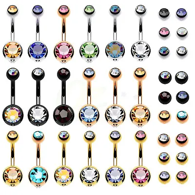 10PCS Belly Bar Navel Button Ring Surgical Steel Zirconia Body Piercing Barbell • $11.99