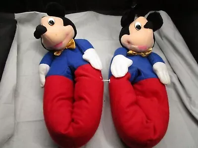 Vintage Mickey Mouse Adult Large Full Body Slippers Carousel By Guy Disney D1 • $10