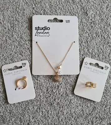 Brand New Superdrug Jewellery Gold Tone Cubic Zirconia Set Gift Present Xmas • £9.99