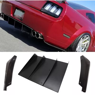 For Ford Mustang GT Rear Bumper Lip Diffuser Spoiler Splitter 4 Fin + Rear Spats • $46.55