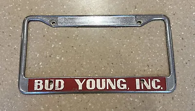 Vintage Bud Young Automobile Dealer License Plate Frame Ford? Chevrolet? • $29.99