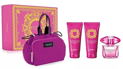 VERSACE BRIGHT CRYSTAL ABSOLU 4 Pc SET For Women 3.0 Oz EDP Spray + LOTION + GEL • $84.95