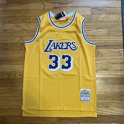 Kareem Abdu Jabbar Los Angeles Lakers Hardwood Classic Jersey Yellow Size Large • $39