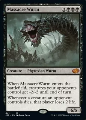 Mint/Near-Mint English - 1 X MTG Massacre Wurm Jumpstart 2022 • $2.44