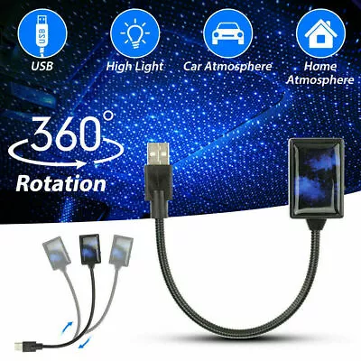 USB Connect Car Roof Atmosphere LED Sky Starry Projector Light Accessories Blue  • $11.31