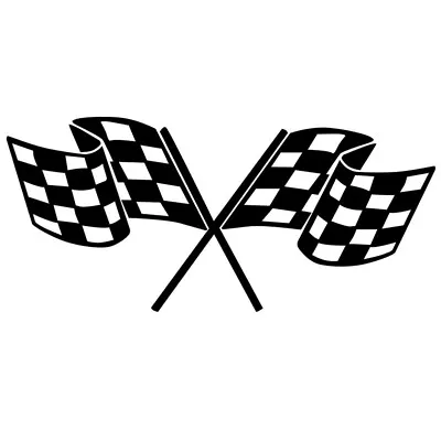£3.53 • Buy 2pcs Twin Chequered Racing Flags Black & White Motorbike Skate Surf Vinyl Decal