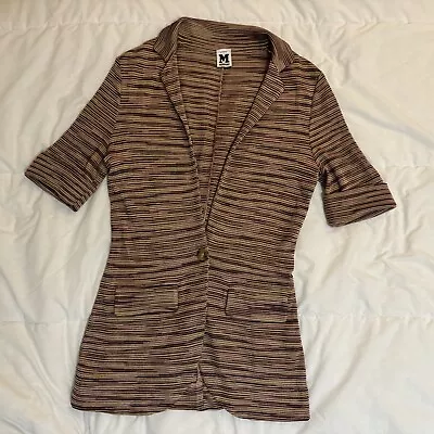 M Missoni Multicolored Cotton Knit Single Buttoned Blazer Sz IT 42 US 6 Small • $120