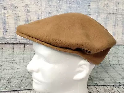 Vintage Kangol Tan Wool Felt Driving Cap Cabbie Mens XL X/Large Hat • $19.99