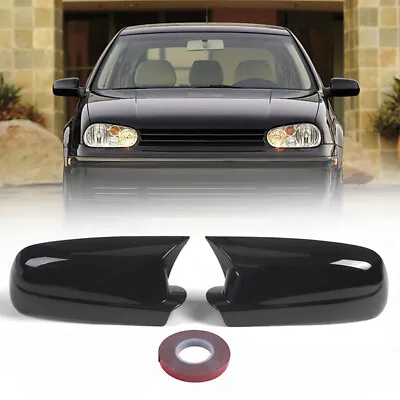 Pair Rearview Side Mirror Cover For 1997-2004  VW Golf 4 MK4 GTI R Gloss Black • $26.99