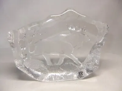 Mats Jonasson Paperweight Moose Swedish Sweden Signed Clear Crystal 3747 • £29.99