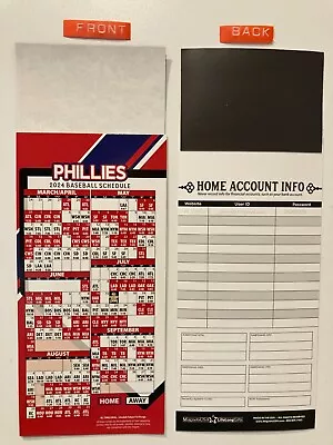 Mlb Philadelphia Phillies 2024 Magnet Schedule (9  X 3 1/2 ) Teams Dates & Time • $4.50