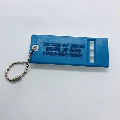 Vtg Ohio Victims Of Crime PSA Plastic Protection Whistle Keychain Key Ring • $7.99