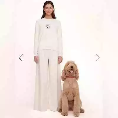 $50 • Buy C. Bonz X Staud Crewneck Long Sleeve Sweater Custom Dog Cleopatra Retro Size M