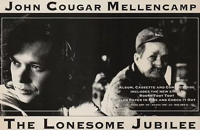 John Cougar Mellencamp - The Lonesome Jubilee - Half Size Magazine Advert • £3.99