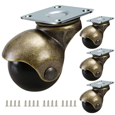 $22.37 • Buy 2 Inch Antique Furniture Casters Brass, Vintage Heavy 2 Inch, Brass 