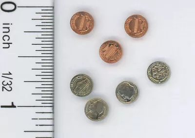 Dollhouse Miniature 1:12 Scale Realistic American Coin Set By Multi Minis • $7.99