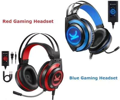 Gaming Headset With 7.1 Surround Sound Stereo For PS4 PS5 Xbox Nintendo PC • £12.96
