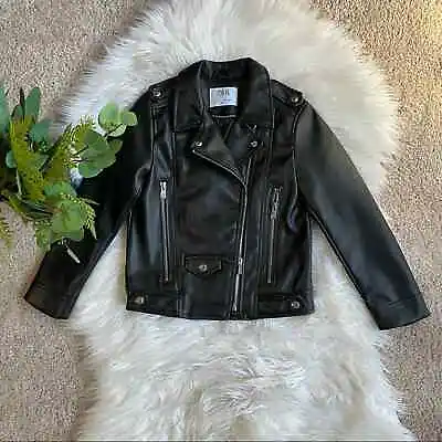 Zara Girls Size 7 Faux Leather Moto Jacket • $60
