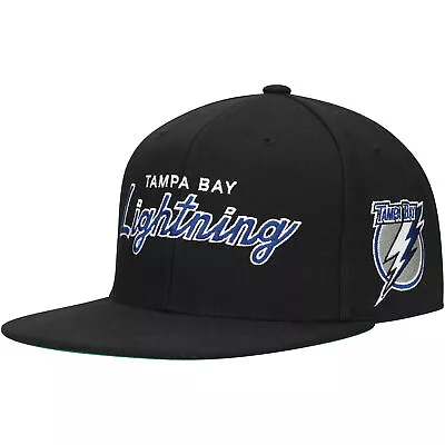 Men's Mitchell & Ness Black Tampa Bay Lightning Core Team Script 2.0 Snapback • $33.99