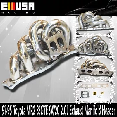 SS Equal Length Exhaust Manifold Header For 91-95 Toyota MR2 3SGTE Rev 1-2 2.0L • $145.99