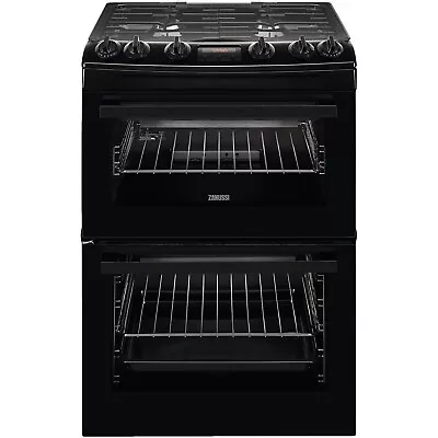 Zanussi 60cm Double Oven Gas Cooker - Black ZCG63260BE • £718.95