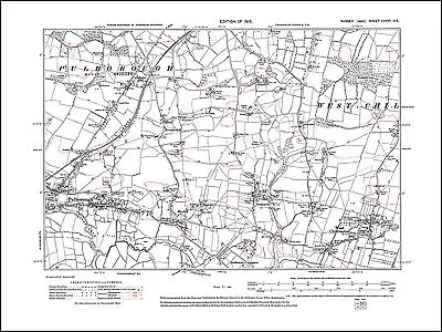 Pulborough Codmore Hill West Chiltington Nutbourne Old Map Sussex 1913: 36NE • £18.99