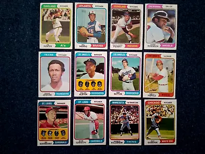 1974 Topps Gibson Gossage Killebrew Robinson Hunter Perez Baseball Lot 12 Sharp • $8.50