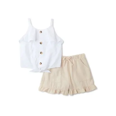 $16.69 • Buy Toddler Girls 4T Tank Top And Shorts Outfit Set 2 Pieces White & Tank Color NWT