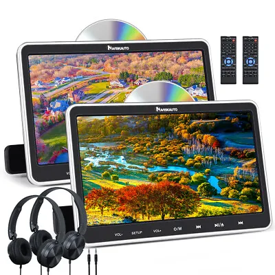 10.1  Dual Screen Car DVD Player Headrest TV HDMI USB AV IN OUT 1080P W/Headsets • $98.27