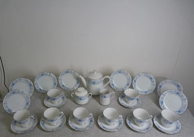 £39.99 • Buy Noritake Tea Set Anthea 473 Design Blue Twenty Seven Pieces - Thames Hospice