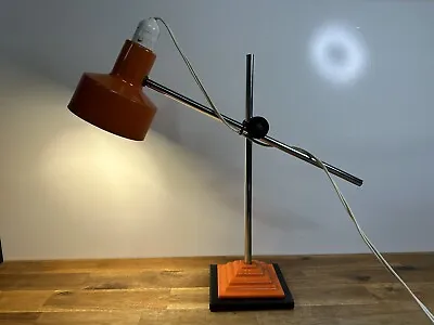 Vintage Orange Adjustable Mid Century Desk Table Lamp • $174.99