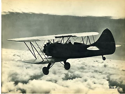 1943 Vintage Print WW2 Plane Waco PT-14 PT14 Training Air Biplane Airplane • $24.88