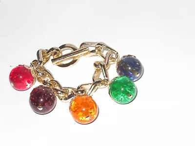 Vintage Bracelet Chunky Lucite Ball Bead Jewelry  (965V) • $8.99