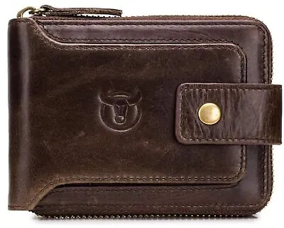Genuine Leather Wallet RFID Blocking Wallet For Men • £28.86