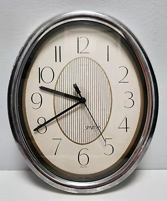 Vintage Spartus Quartz Battery Operated Wall Clock- Made In USA- Works  • $21.95