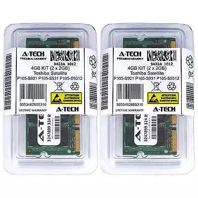 4GB KIT 2 X 2GB Toshiba Satellite P105-S921 P105-S931 P105-S9312 Ram Memory • $35.98