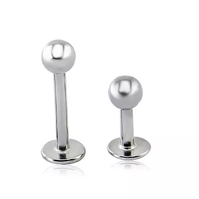 (2pc) 16g Straight Flat Back Barbell Ball Top (316L) Solid Surgical Steel(TL/17) • $4.99