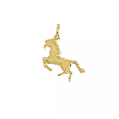 Horse Hollow Charm Pendant 9ct Yellow Gold • £55