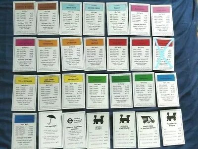 Individual London Underground  Monopoly 2008 Property Cards  See Drop Down Menu • £1