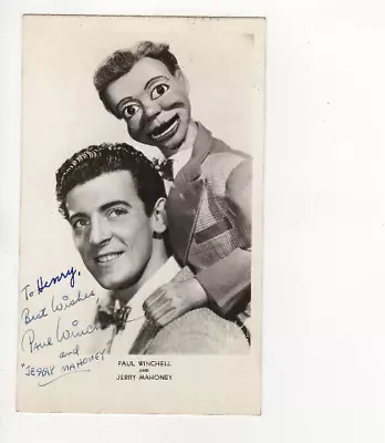 *RARE* +Double SIG Ventriloquist Paul Winchell &Jerry Mahoney Signed Photo Card • $39.99