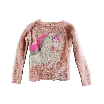 Epic Threads Pink Fuzzy Unicorn Sweater Top Size L • $5.99