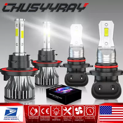 4X 6000K LED Headlight High/Low Beam Fog Light Combo For Mitsubishi Raider 06-09 • $24.99