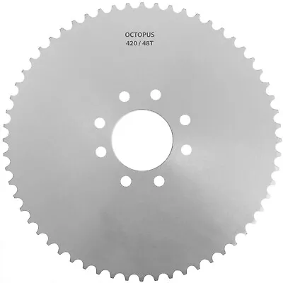 OCTOPUS 40/41/420 Chain 48 Tooth Steel Sprocket For Go-Karts Mini Bikes 8  Inch • $32.99