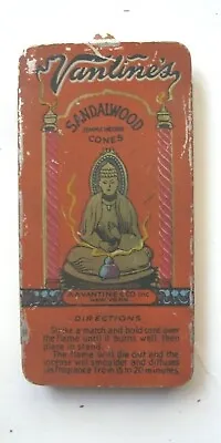 Vintage 1920's VANTINE'S TEMPLE INCENSE Sandalwood Cones Tin Some Incense  • $10