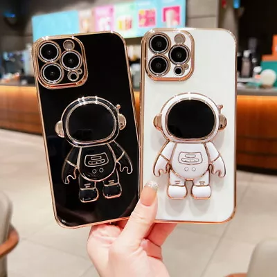 $4.39 • Buy Case For IPhone 14 13 12 Pro Max 11 XR XS 7 8 Plus Plating Astronaut Stand Cover