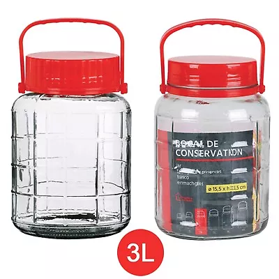 £7.99 • Buy Large Clear Glass Jar Food Preserve Seal-able Airtight Container Storage Lid New