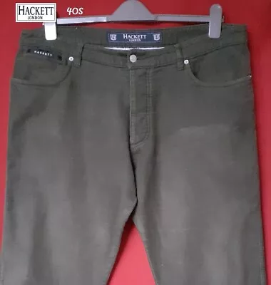 HACKETT MOLESKIN Trousers 40 W X 31 L Khaki • £10.95