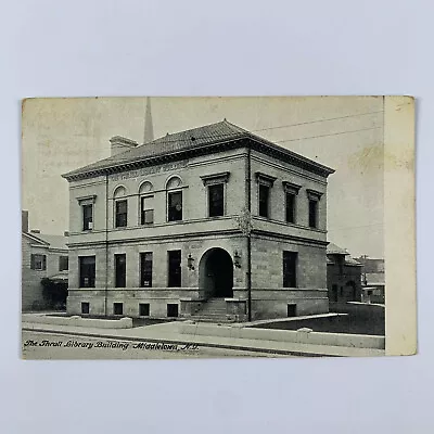 Postcard New York Middletown NY Thrall Library Building 1910s Unposted Divided • $1