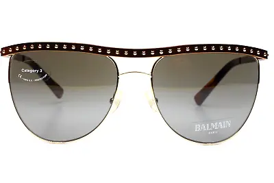 Balmain BL2000 02 Bronze Vintage Studded Luxury Sunglasses 59-17-135mm W/ Case • $329.99